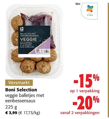 Promoties Boni selection veggie balletjes met eenbessensaus - Boni - Geldig van 13/12/2023 tot 31/12/2023 bij Colruyt