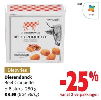 Promoties Dierendonck beef croquette - Dierendonck - Geldig van 13/12/2023 tot 31/12/2023 bij Colruyt