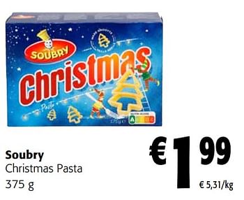 Promoties Soubry christmas pasta - Soubry - Geldig van 13/12/2023 tot 31/12/2023 bij Colruyt