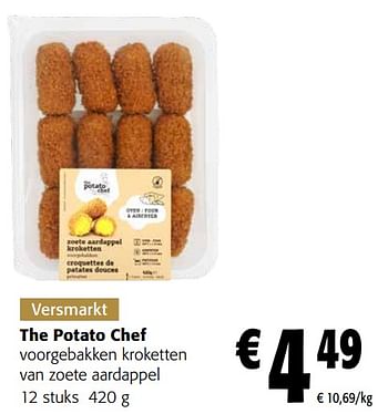 Promoties The potato chef voorgebakken kroketten van zoete aardappel - The Potato Chef - Geldig van 13/12/2023 tot 31/12/2023 bij Colruyt