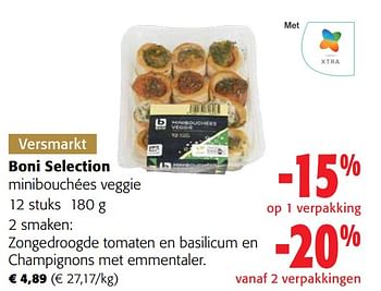 Promoties Boni selection minibouchées veggie - Boni - Geldig van 13/12/2023 tot 31/12/2023 bij Colruyt