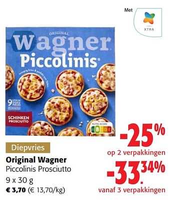 Promoties Original wagner piccolinis prosciutto - Original Wagner - Geldig van 13/12/2023 tot 31/12/2023 bij Colruyt