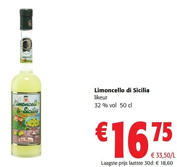 Promoties Limoncello di sicilia likeur - Limoncello di Sicilia - Geldig van 13/12/2023 tot 31/12/2023 bij Colruyt