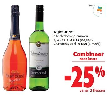 Promoties Night orient alle alcoholvrije dranken - Schuimwijnen - Geldig van 13/12/2023 tot 31/12/2023 bij Colruyt