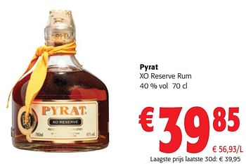 Promoties Pyrat xo reserve rum - PYRAT - Geldig van 13/12/2023 tot 31/12/2023 bij Colruyt