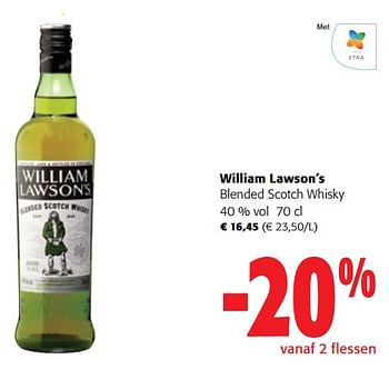 Promoties William lawson`s blended scotch whisky - William Lawson's - Geldig van 13/12/2023 tot 31/12/2023 bij Colruyt