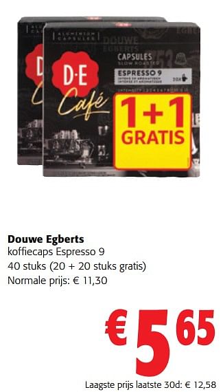 Promoties Douwe egberts koffiecaps espresso 9 - Douwe Egberts - Geldig van 13/12/2023 tot 31/12/2023 bij Colruyt