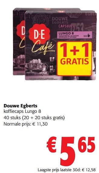 Promoties Douwe egberts koffiecaps lungo 8 - Douwe Egberts - Geldig van 13/12/2023 tot 31/12/2023 bij Colruyt
