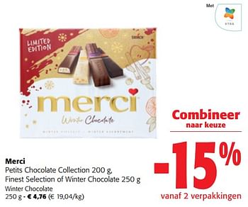Promoties Merci winter chocolate - MERCI - Geldig van 13/12/2023 tot 31/12/2023 bij Colruyt