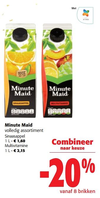 Promoties Minute maid volledig assortiment - Minute Maid - Geldig van 13/12/2023 tot 31/12/2023 bij Colruyt