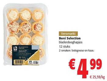 Promoties Boni selection bladerdeeghapjes - Boni - Geldig van 13/12/2023 tot 31/12/2023 bij Colruyt