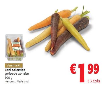 Promoties Boni selection gekleurde wortelen - Boni - Geldig van 13/12/2023 tot 31/12/2023 bij Colruyt