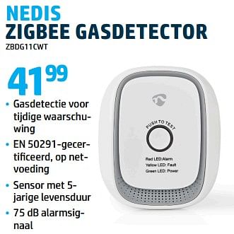 Promoties Nedis zigbee gasdetector zbdg11cwt - Nedis - Geldig van 15/12/2023 tot 31/12/2023 bij Auva