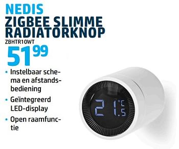 Promoties Nedis zigbee slimme radiatorknop zbhtr10wt - Nedis - Geldig van 15/12/2023 tot 31/12/2023 bij Auva