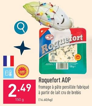 Promotions Roquefort aop - Produit maison - Aldi - Valide de 18/12/2023 à 29/12/2023 chez Aldi