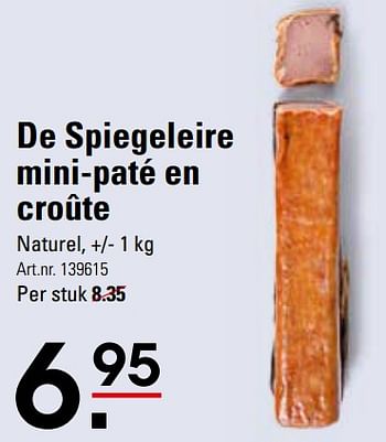 Promoties De spiegeleire mini-paté en croûte - Huismerk - Sligro - Geldig van 07/12/2023 tot 31/12/2023 bij Sligro