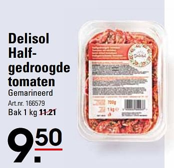 Promotions Delisol halfgedroogde tomaten - Delisol - Valide de 07/12/2023 à 31/12/2023 chez Sligro