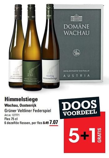 Promoties Himmelstiege wachau, oostenrijk grüner veltliner federspiel - Witte wijnen - Geldig van 07/12/2023 tot 31/12/2023 bij Sligro