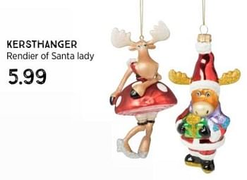 Promoties Kersthanger rendier of santa lady - Huismerk - Xenos - Geldig van 10/12/2023 tot 24/12/2023 bij Xenos
