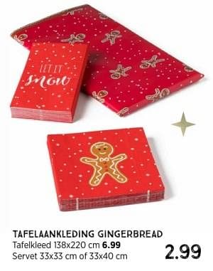 Promoties Tafelaankleding gingerbread servet - Huismerk - Xenos - Geldig van 10/12/2023 tot 24/12/2023 bij Xenos
