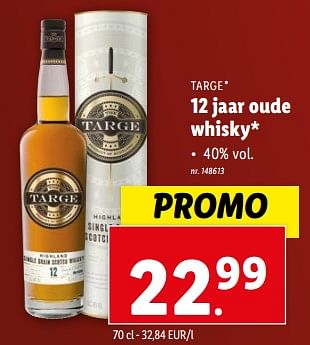Promotions 12 jaar oude whisky - Targe - Valide de 20/12/2023 à 26/12/2023 chez Lidl