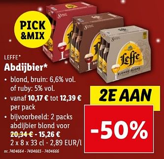 Promoties Abdijbier - Leffe - Geldig van 20/12/2023 tot 26/12/2023 bij Lidl