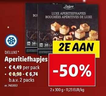 Promoties Aperitiefhapjes - Deluxe - Geldig van 20/12/2023 tot 26/12/2023 bij Lidl