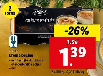 Promoties Crème brûlée - Deluxe - Geldig van 20/12/2023 tot 26/12/2023 bij Lidl