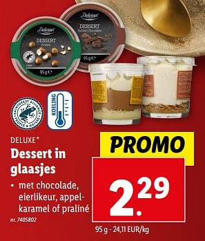 Promoties Dessert in glaasjes - Deluxe - Geldig van 20/12/2023 tot 26/12/2023 bij Lidl