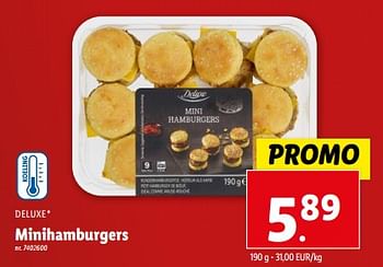 Promoties Minihamburgers - Deluxe - Geldig van 20/12/2023 tot 26/12/2023 bij Lidl