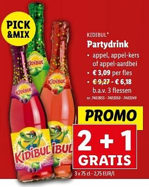 Promoties Partydrink - Kidibul - Geldig van 20/12/2023 tot 26/12/2023 bij Lidl