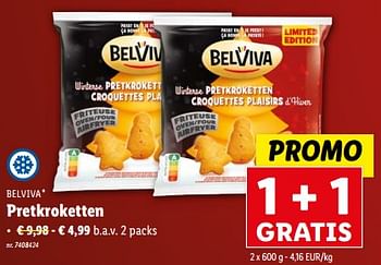 Promoties Pretkroketten - Belviva - Geldig van 20/12/2023 tot 26/12/2023 bij Lidl
