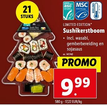 Promoties Sushikerstboom - Limited Edition - Geldig van 20/12/2023 tot 26/12/2023 bij Lidl
