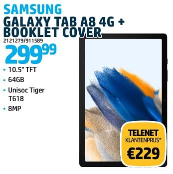 Promoties Samsung galaxy tab a8 4g + booklet cover - Samsung - Geldig van 15/12/2023 tot 31/12/2023 bij VCD