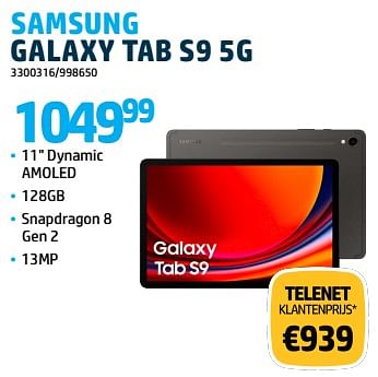 Promoties Samsung galaxy tab s9 5g - Samsung - Geldig van 15/12/2023 tot 31/12/2023 bij VCD