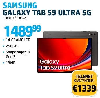Promoties Samsung galaxy tab s9 ultra 5g - Samsung - Geldig van 15/12/2023 tot 31/12/2023 bij VCD