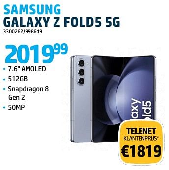 Promoties Samsung galaxy z fold5 5g - Samsung - Geldig van 15/12/2023 tot 31/12/2023 bij VCD