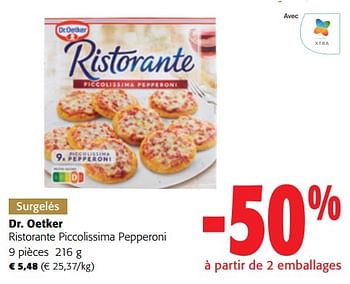 Promotions Dr. oetker ristorante piccolissima pepperoni - Dr. Oetker - Valide de 13/12/2023 à 31/12/2023 chez Colruyt