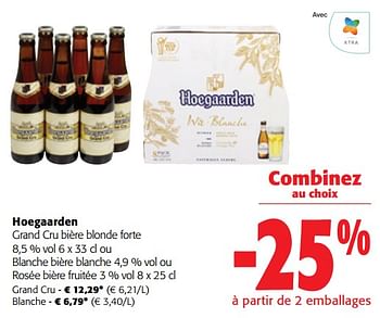 Promotions Hoegaarden grand cru bière blonde forte ou blanche bière blanche ou rosée bière fruitée - Hoegaarden - Valide de 13/12/2023 à 31/12/2023 chez Colruyt