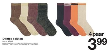 Promoties Dames sokken - Huismerk - Zeeman  - Geldig van 16/12/2023 tot 22/12/2023 bij Zeeman