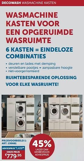 Promoties Decowash wasmachine kasten - Huismerk - Zelfbouwmarkt - Geldig van 19/12/2023 tot 22/01/2024 bij Zelfbouwmarkt