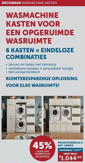 Promoties Decowash wasmachine kasten - Huismerk - Zelfbouwmarkt - Geldig van 19/12/2023 tot 22/01/2024 bij Zelfbouwmarkt