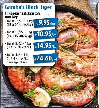Promoties Gamba’s black tiger - Huismerk - Aronde - Geldig van 27/11/2023 tot 31/12/2023 bij Aronde