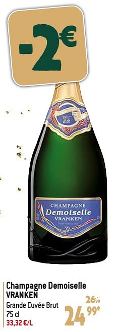 Promoties Champagne demoiselle vranken grande cuvée brut - Champagne - Geldig van 22/11/2023 tot 02/01/2024 bij Match