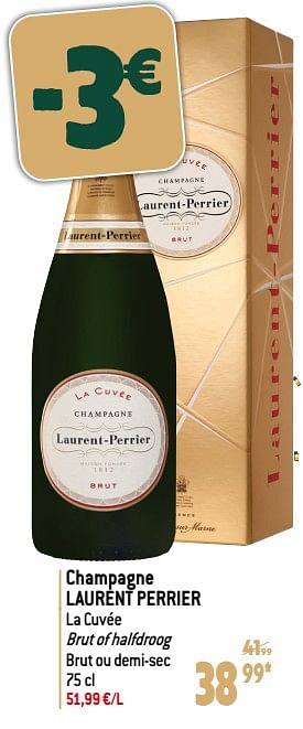 Promoties Champagne laurent perrier - Champagne - Geldig van 22/11/2023 tot 02/01/2024 bij Match
