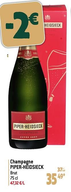 Promoties Champagne piper-heidsieck brut - Champagne - Geldig van 22/11/2023 tot 02/01/2024 bij Match