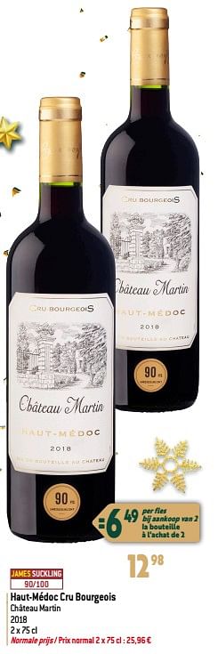 Promoties Haut-médoc cru bourgeois château martin - Rode wijnen - Geldig van 22/11/2023 tot 02/01/2024 bij Match
