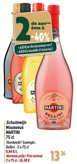 Promoties Schuimwijn mousseux martini - Martini - Geldig van 22/11/2023 tot 02/01/2024 bij Match
