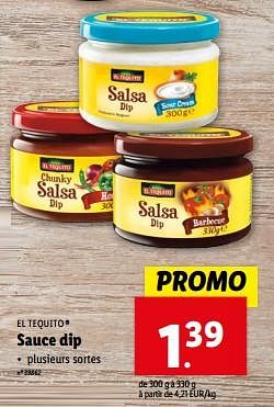 Promotions Sauce dip - El Tequito - Valide de 20/12/2023 à 26/12/2023 chez Lidl