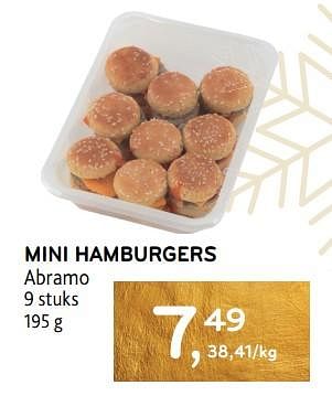 Promoties Mini hamburgers abramo - Abramo - Geldig van 14/12/2023 tot 02/01/2024 bij Alvo